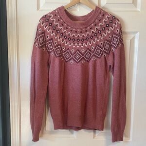 Womens Rose Pink Crewneck Sweater